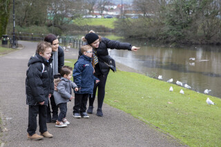 Family in park